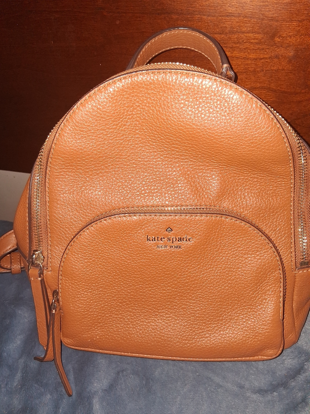 kate spade Cognac Pebbled Leather Mini Backpack